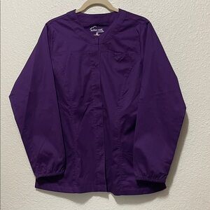 Butter Soft Women's Eggplant Scrub Jacket. Good Condition. Size L.